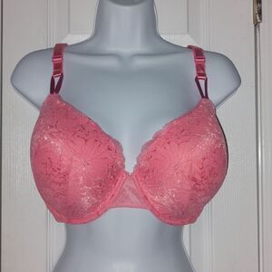 Victoria’s Secret Coral Lined Demi Demi Double  Full Coverage Lace VS SZ 38DDD